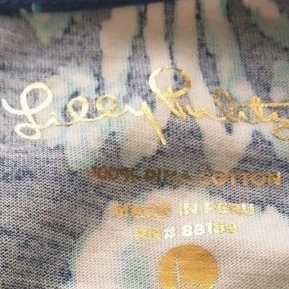 Lilly Pulitzer Melle Dress Indigo Get in Line Blue Sleeveless Racerback White L - Picture 16 of 16